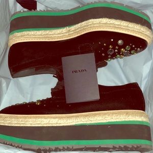 New in box never worn Prada platform brogues.